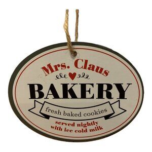 Mrs. Claus Bake Shop Sign 4 Inch Mini Bakery Holiday Christmas Decor Candyland